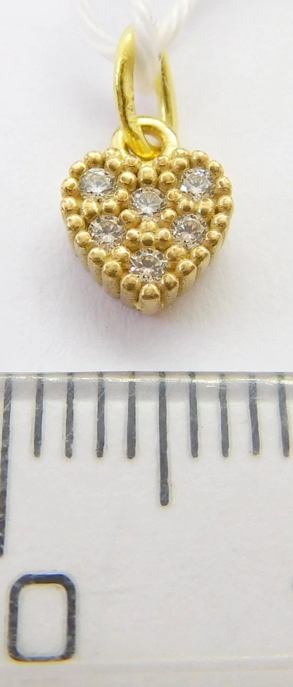 Klenoty Budín Dámský zlatý přívěsek se zirkony zamilované srdíčko 585/0,53gr HK3270