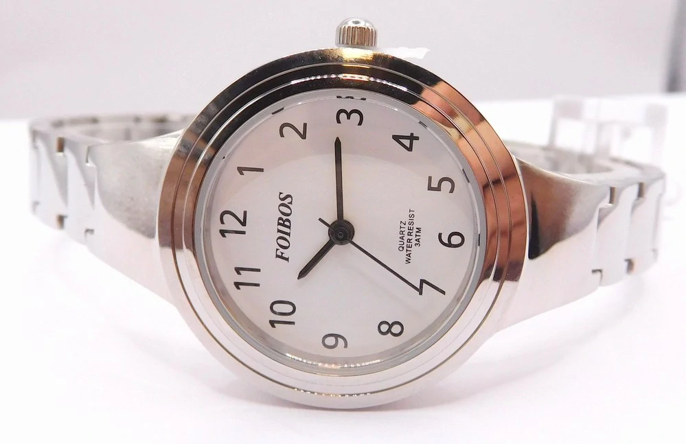 Foibos Dámské čitelné šperkové stříbrné hodinky Foibos CK3553.1