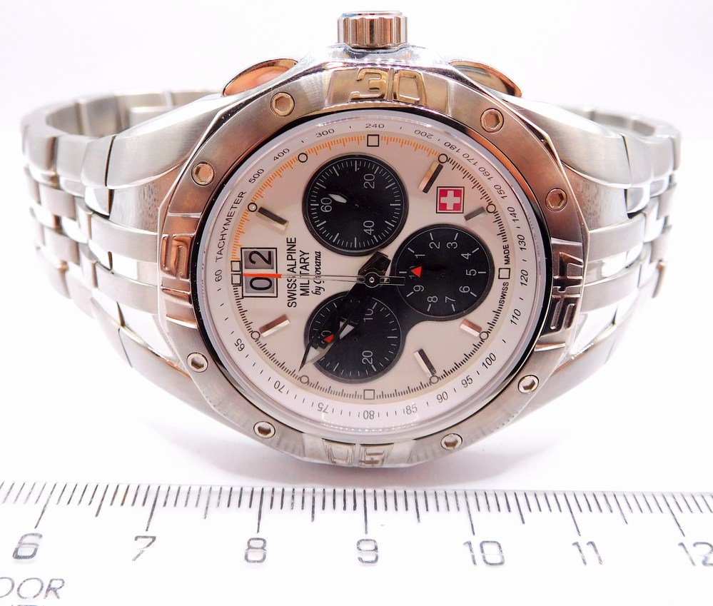 GROVANA Luxusní pánské švýcaré ocelové hodinky Swiss Millitary by Grovana 1610.9133