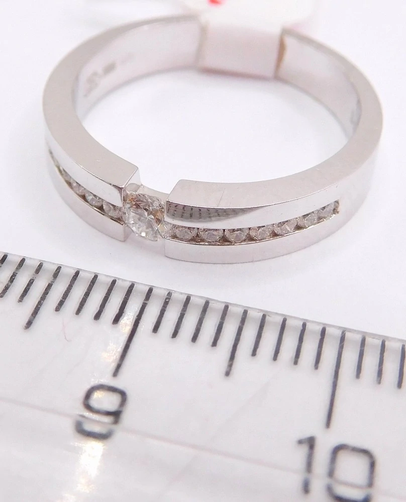 Klenoty Budín Zásnubní diamantový prsten z bílého zlata 585/4,24gr 1/0,10ct vel. 55 HKD62