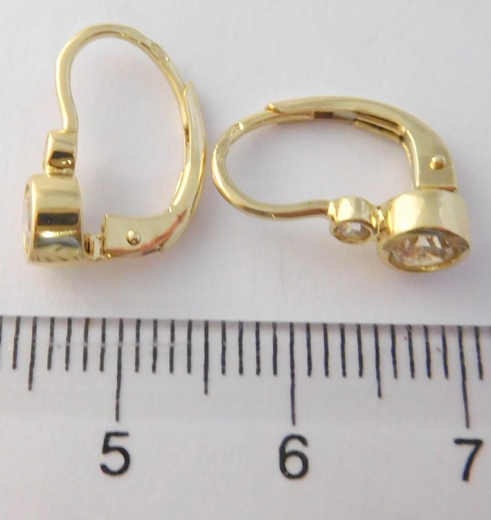 Klenoty Budín Dámské zlaté náušnice na klasické zapínání LUCKY 585/2,02gr HK2382