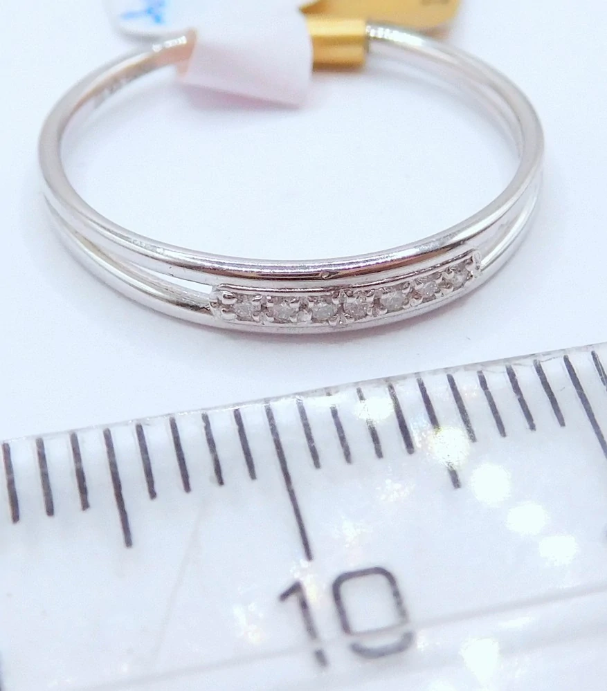 Klenoty Budín Diamantový zlatý prsten z bílého zlata 585/1,17gr vel. 52 DIAMANT 0,05CT HD102
