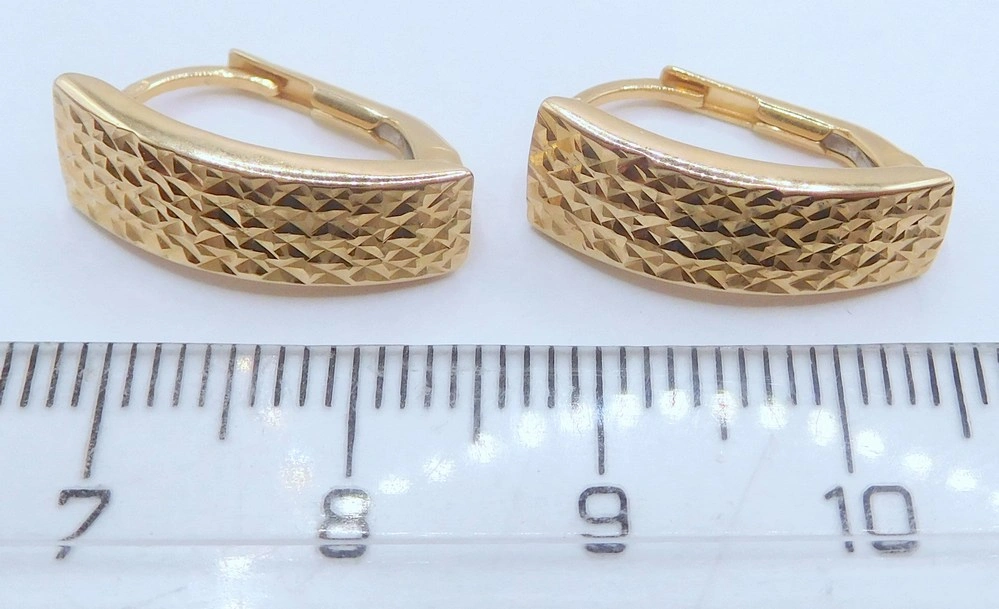 Klenoty Budín Dámské gravírované náušnice ze žlutého zlata na patent 585/1,65gr HK2500