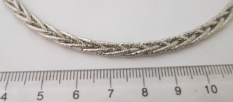 Klenoty Budín Luxusní stříbrný rhodiovaný náhrdelník (pletený) 42+3cm 925/19,00gr 030786000002