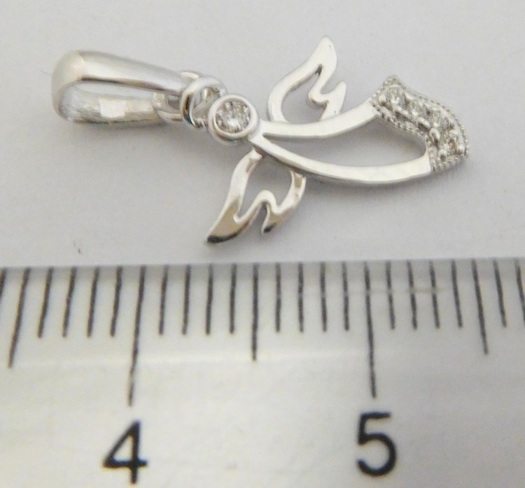 Klenoty Budín Zlatý diamantový přívěsek z bílého zlata s brilianty - zlatý diamantový andělíček 585/0,80gr J-27803-16