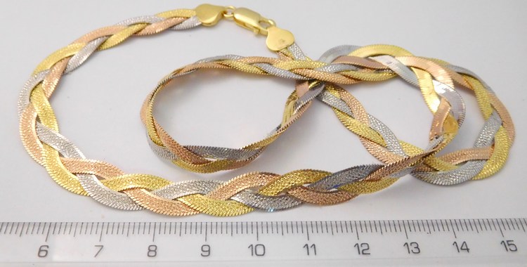 Klenoty Budín Stříbrný pletený náhrdelník (řetízek) - oboustranný gravírovaný 50cm 17,27gr 030898900004