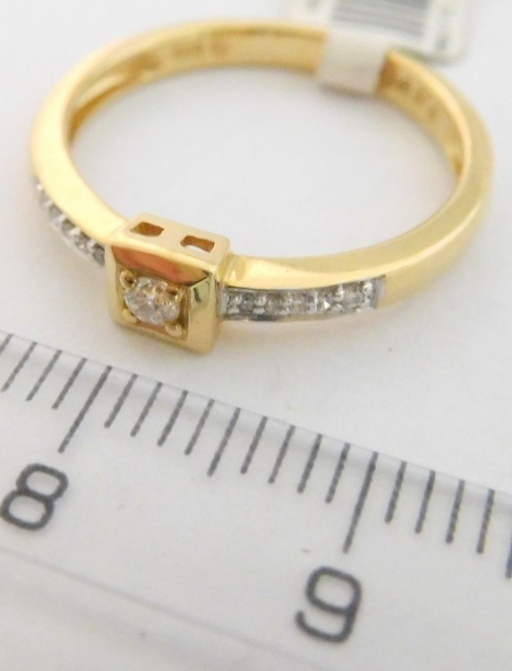 Klenoty Budín Diamantový zásnubní prsten ze žlutého zlata DIA 11ksx0,08ct vel. 54 585/2,15gr 3811293