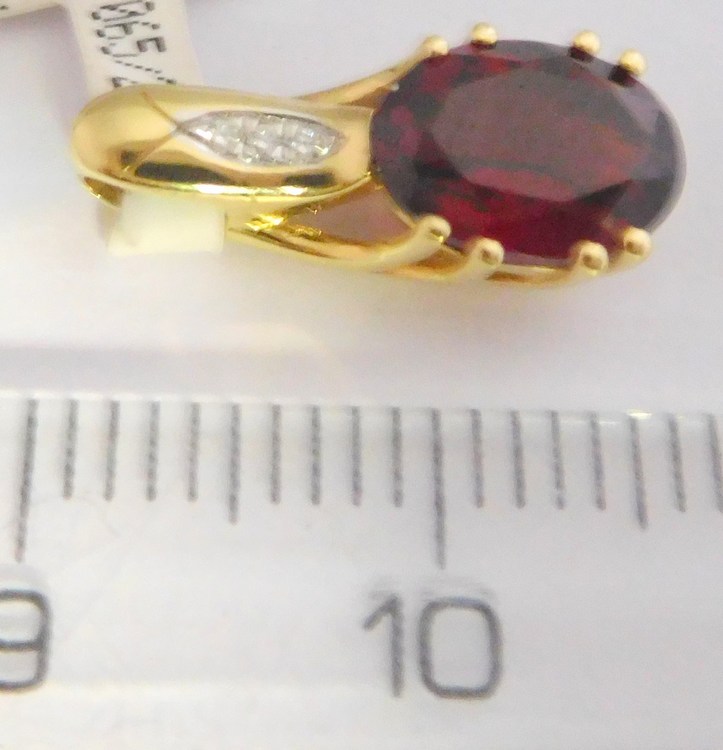 Zlatý diamantový přívěsek s diamantem a granátem 1,52CT 585/0,92gr 3820682
