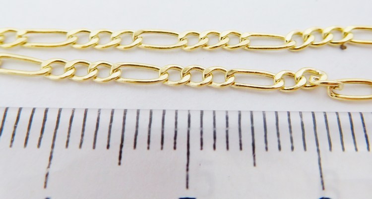 Klenoty Budín Zlatý náramek vzor FIGARO šíře cca 2mm 18cm 585/0,75gr H003