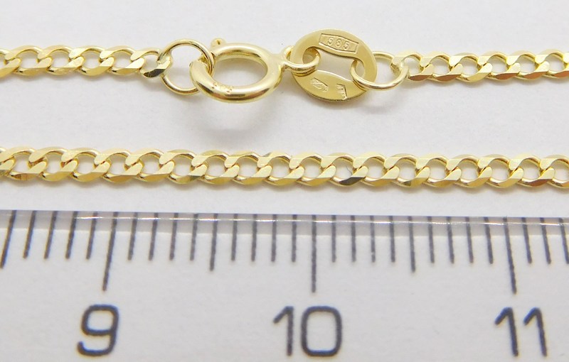 Klenoty Budín Pevný dámský zlatý řetízek ze žlutého zlata PANCER 585/2,58gr 42cm HK6218