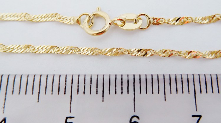 Klenoty Budín Pevný přívěskový zlatý řetízek TWIST 585/2,45gr 55cm HK6307