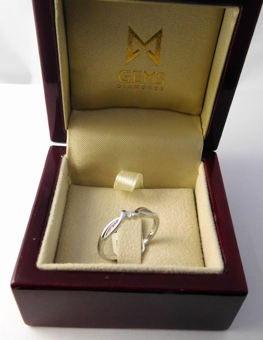 Zásnubní prsten s diamantem, bílé zlato 585/1,85gr vel. 56 3860703 SKLADEM