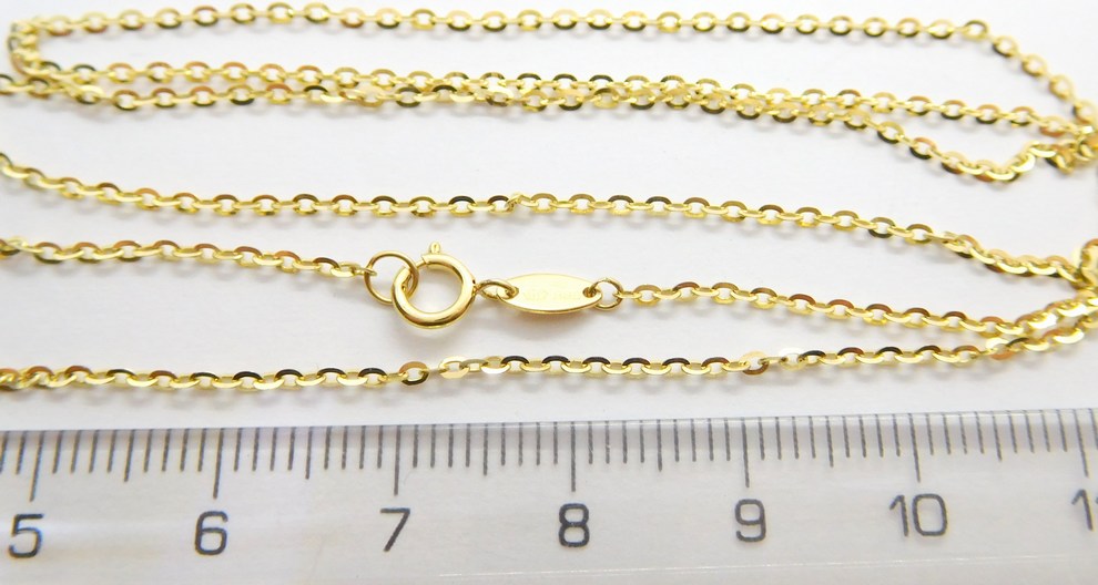 Klenoty Budín Pevný dětský přívěskový zlatý řetízek ANKER 585/1,62gr 38cm HK6184