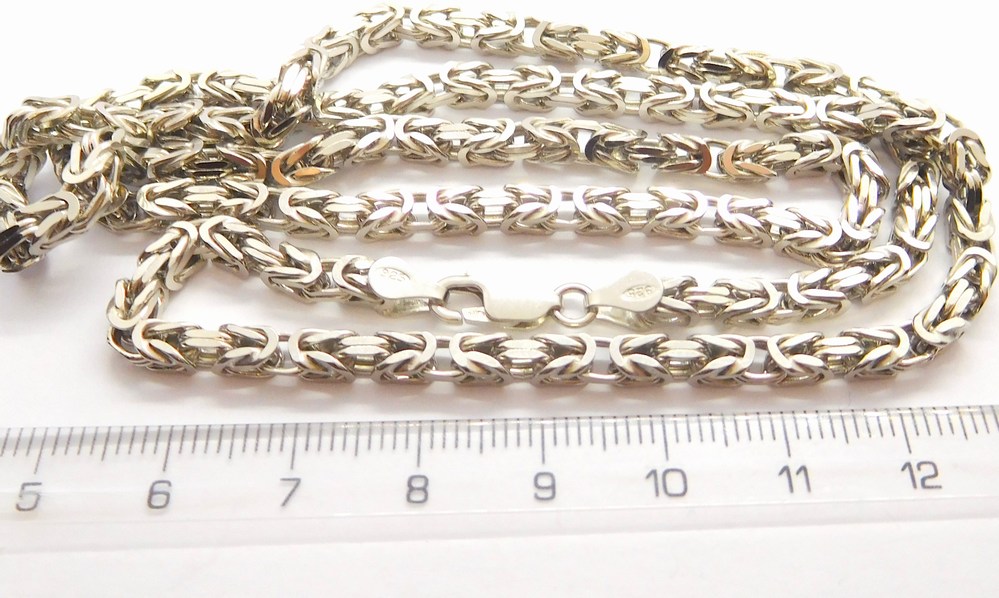 Klenoty Budín Mohutný pánský stříbrný rhodiovaný řetěz - královská vazba 60cm 925/1000 34,51gr 031117800003