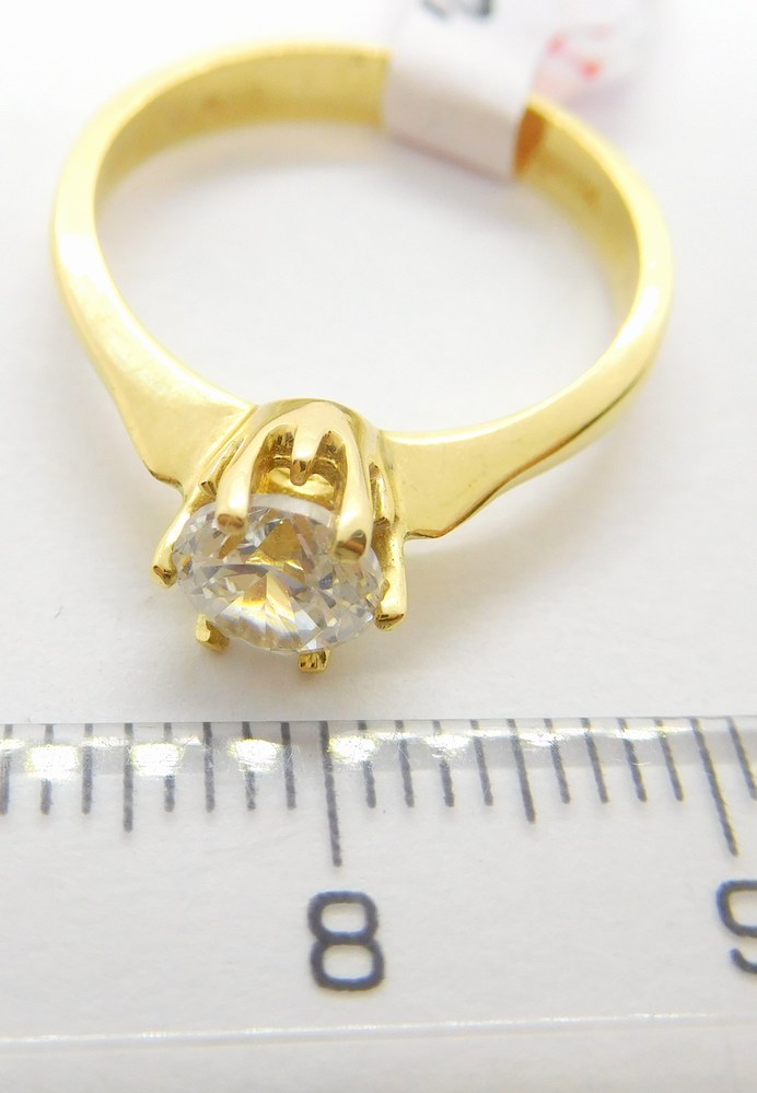 Klenoty Budín Dámský zásnubní zlatý prsten se zirkonem 585/2,60gr vel. 55 HK1112