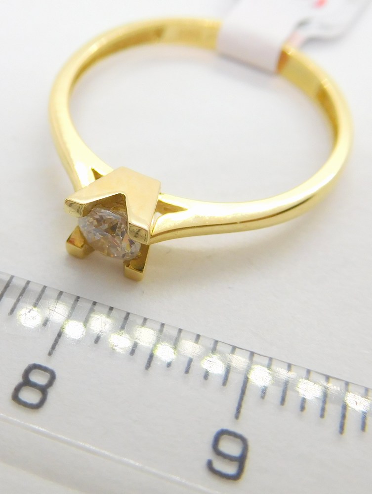 Klenoty Budín Dámský zásnubní zlatý prsten se zirkonem 585/1,94gr vel. 58 HK1111