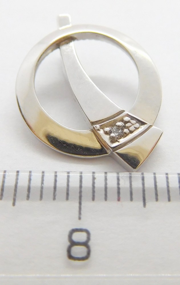 Klenoty Budín Dámský zlatý přívěsek z bílého zlata se zirkonem 585/1,32gr HK3121