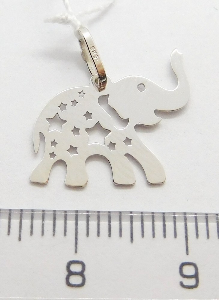 Klenoty Budín Zlatý přívěsek z bílého zlata - slon pro štěstí 585/0,56gr H052