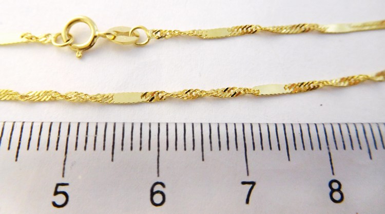 Klenoty Budín Zlatý pevný silný náramek twist s destičkami 585/0,78gr 18cm HK7142