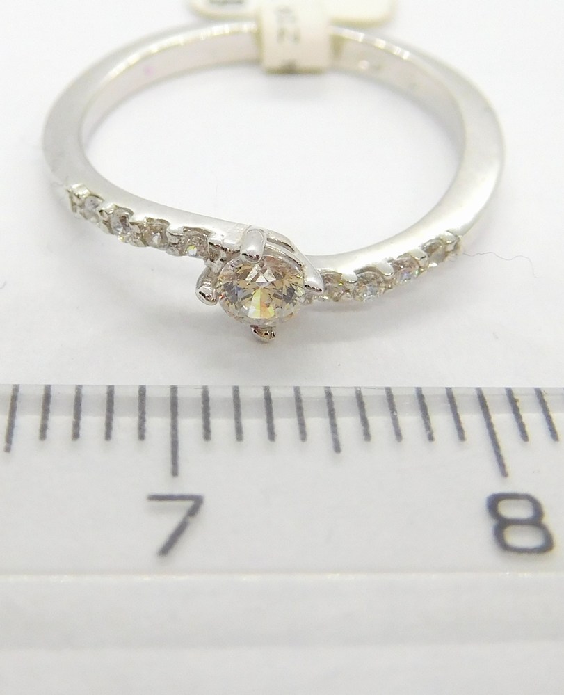 Klenoty Budín Zlatý zásnubní prsten z bílého zlata se zirkony 585/1,42gr vel. 47 6660304