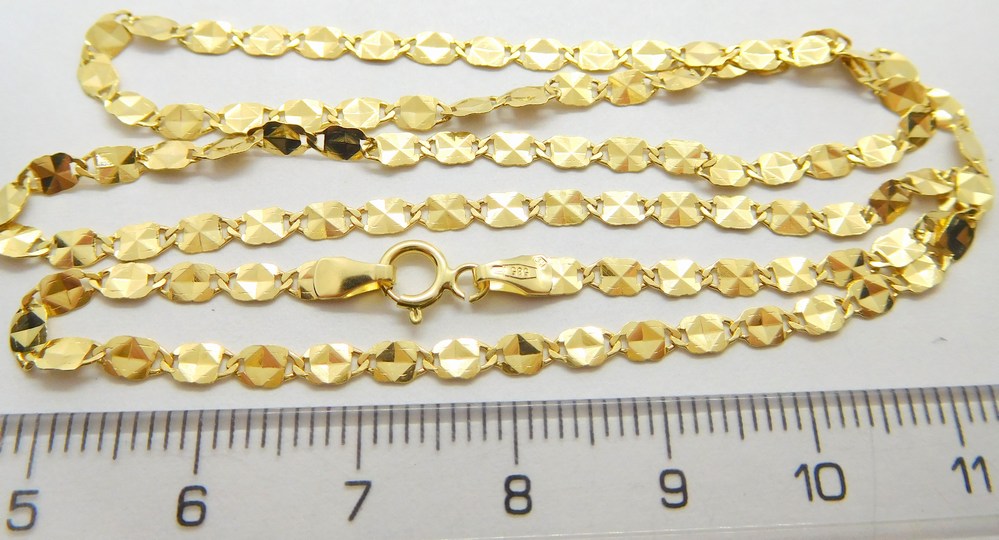 Klenoty Budín Dámský mohutný plochý zlatý řetízek ze žlutého zlata 42cm 585/2,54gr HK6293