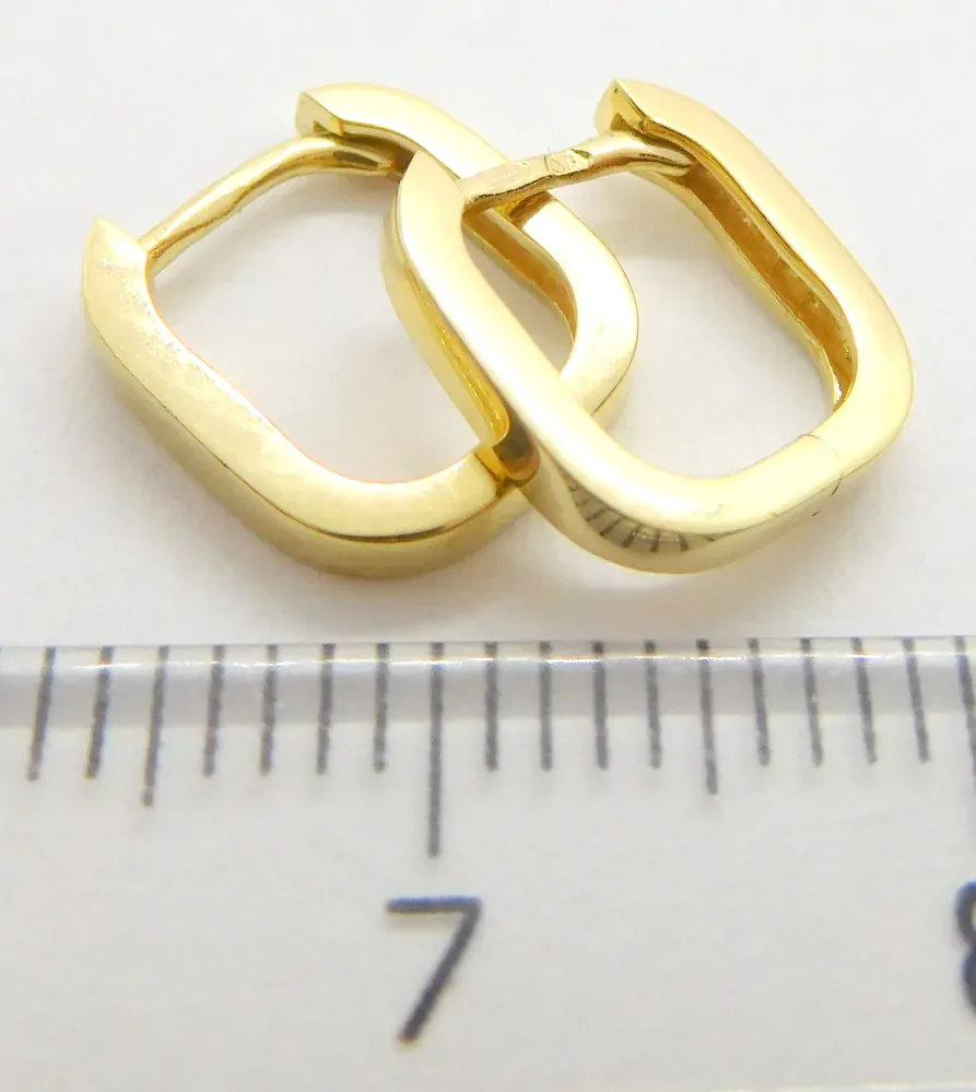 Klenoty Budín Dívčí čtverečkové náušnice ze žlutého zlata 585/1,27gr HK2190