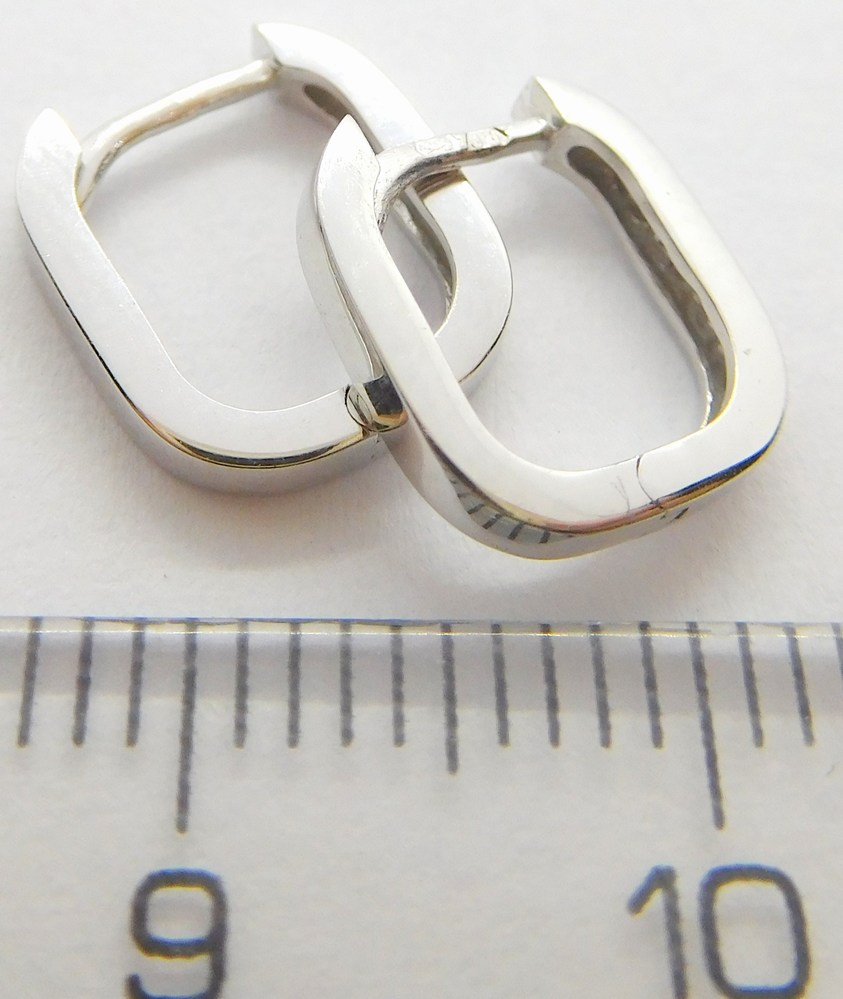 Klenoty Budín Dívčí čtverečkové náušnice z bílého zlata 585/1,13gr HK2191