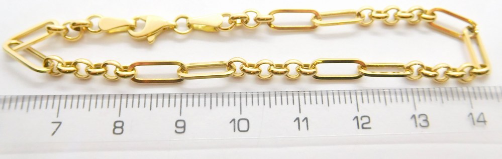 Klenoty Budín Dámský zlatý mohutný náramek ze žlutého zlata 585/2,14gr 18+3cm HK7076