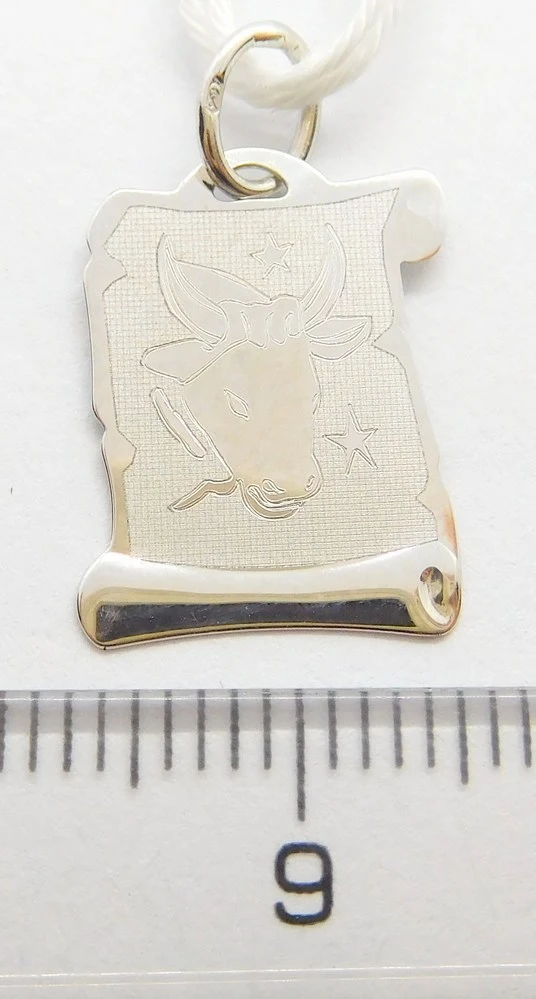 Klenoty Budín Zlatý přívěsek znamení BÝK v bílém zlatě na pergamenu 585/0,64gr GUPWN-58291