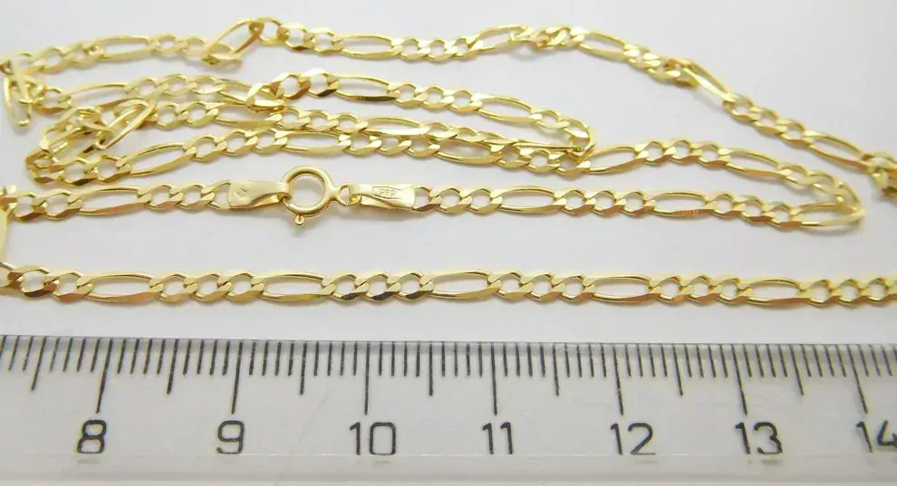 Klenoty Budín Unisex mohutný zlatý řetěz (FIGARO) ze žlutého zlata 50cm 585/3,86gr HK6167