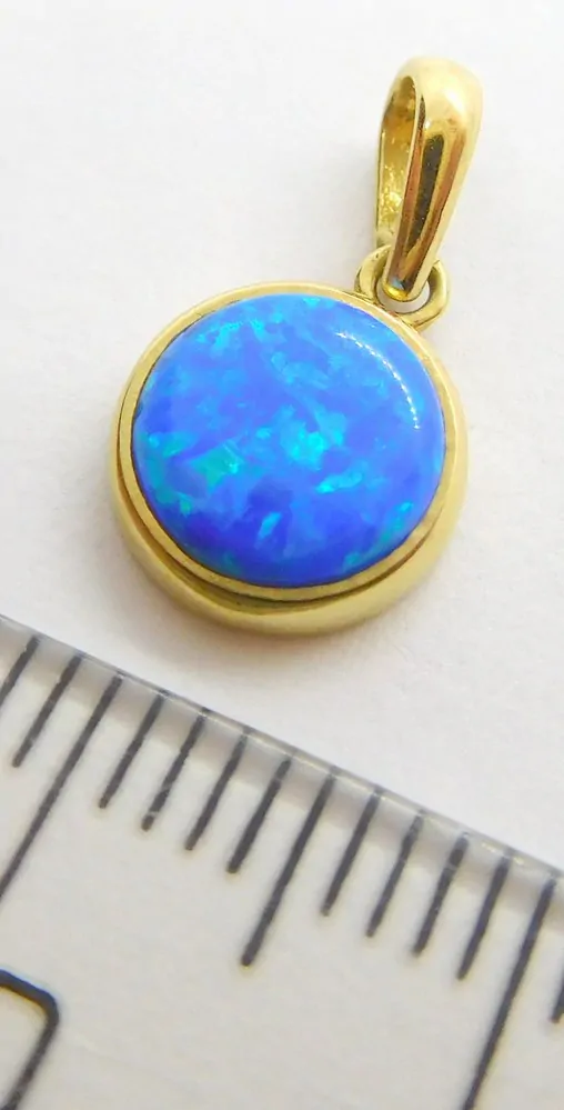 Klenoty Budín Dámský zlatý přívěsek s velkým modrým opálem 585/0,62gr 25701