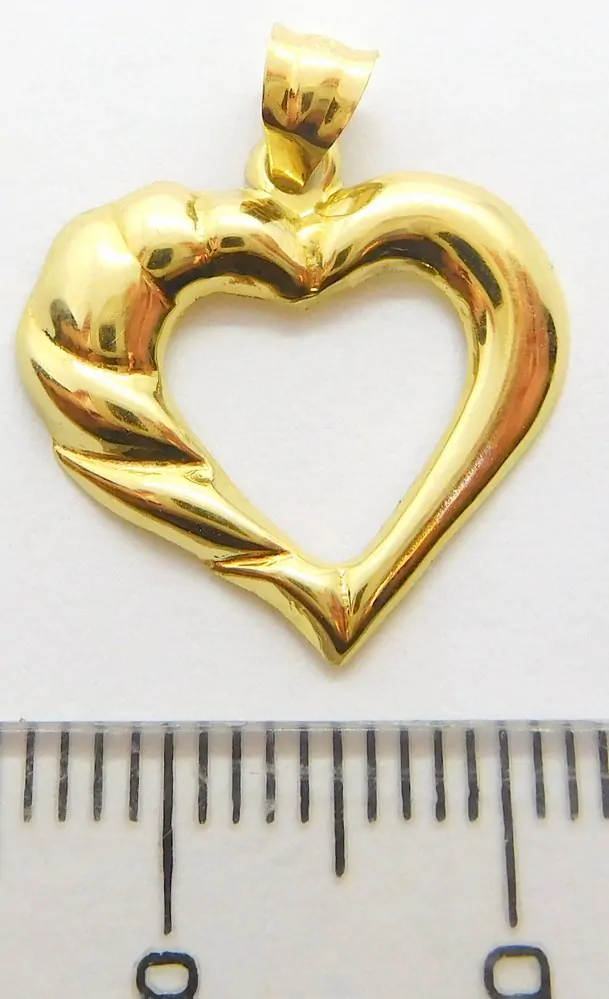 Klenoty Budín Dámský zlatý přívěsek s gravírováním velké srdce 585/0,32gr 02652