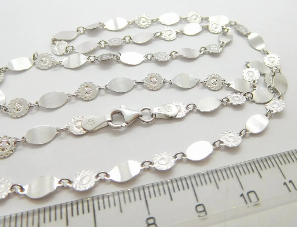 Klenoty Budín Pevný dámský mohutný stříbrný řetízek s gravírováním 925/1000 5,74gr 45cm 031204900006