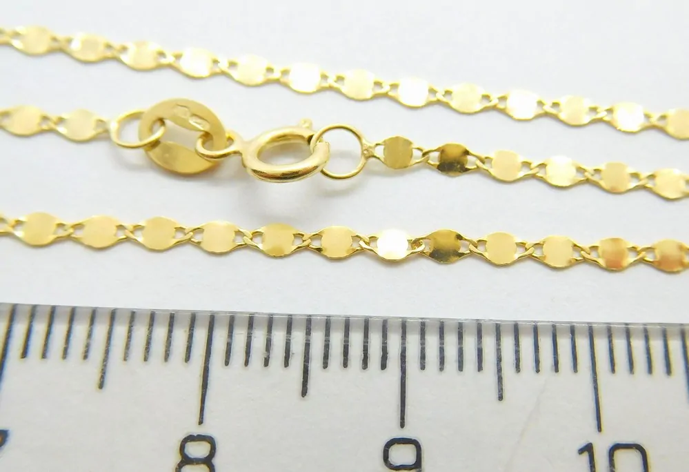 Klenoty Budín Dámský hladký zlatý řetízek ze žlutého zlata ZRCÁTKA 585/1,26gr 45cm HK6180