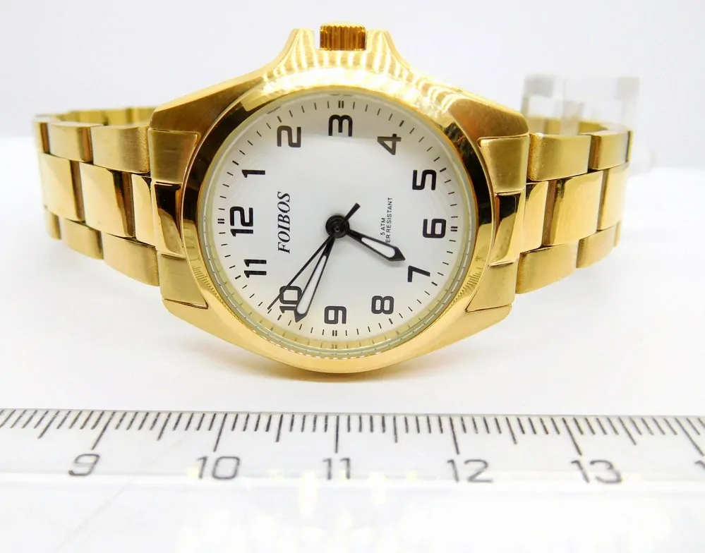 FOIBOS Dámské ocelové zlacené čitelné hodinky 5ATM FOIBOS CK1571.13