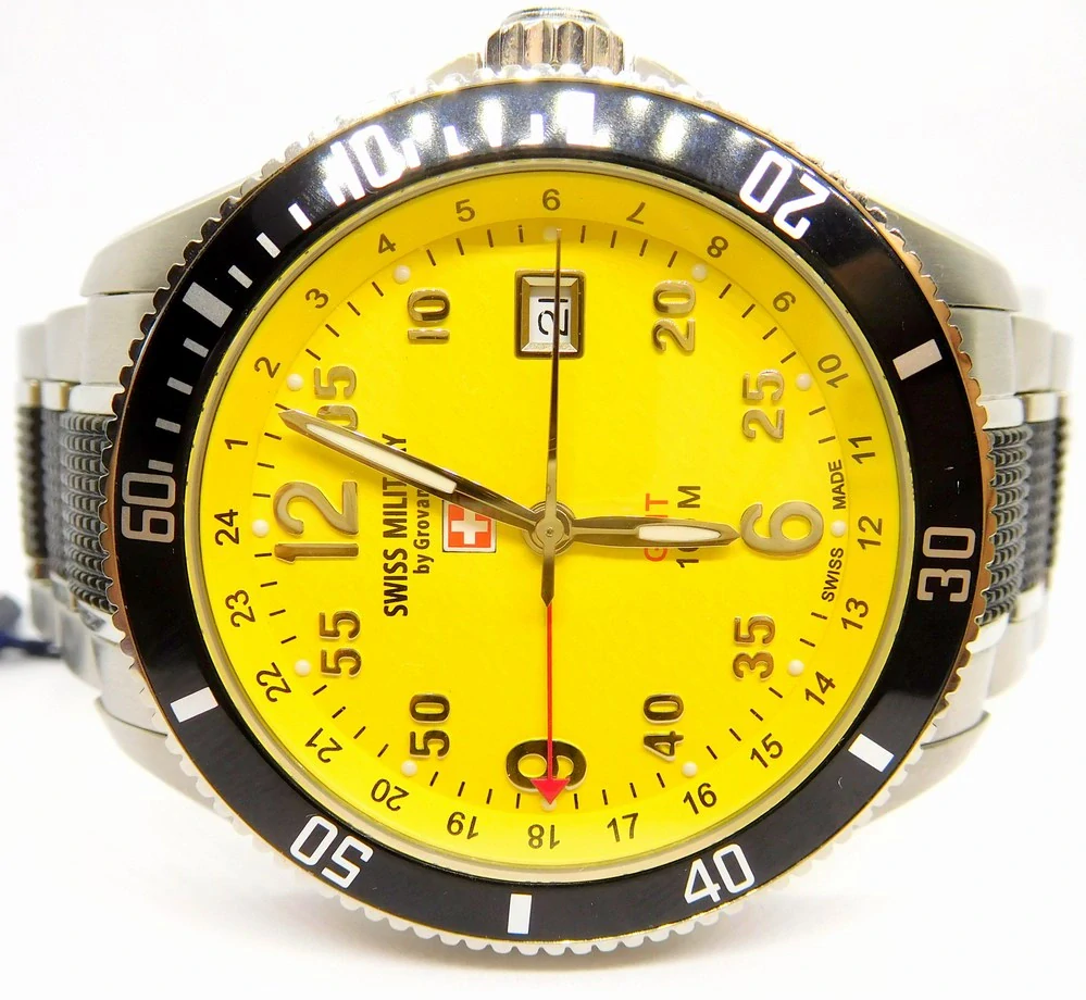 Luxusní pánské vodotěsné hodinky Swiss Millitary Grovana 1616.1176 GMT