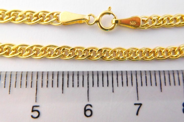 Klenoty Budín Mohutný pevný silný zlatý náramek 19cm 585/1,69gr H7137