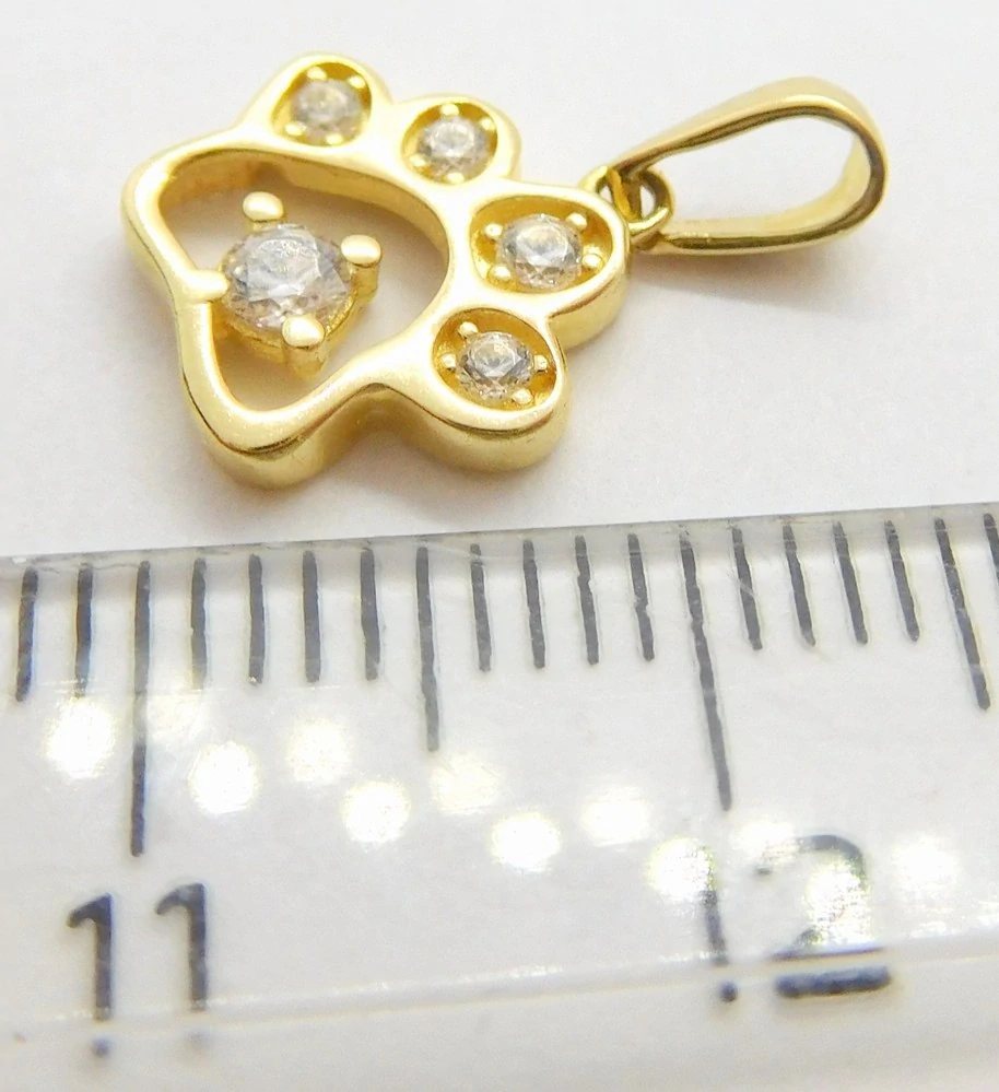 Klenoty Budín Dámský zlatý přívěsek se zirkony TLAPKA se zirkony 585/0,81gr HK3213