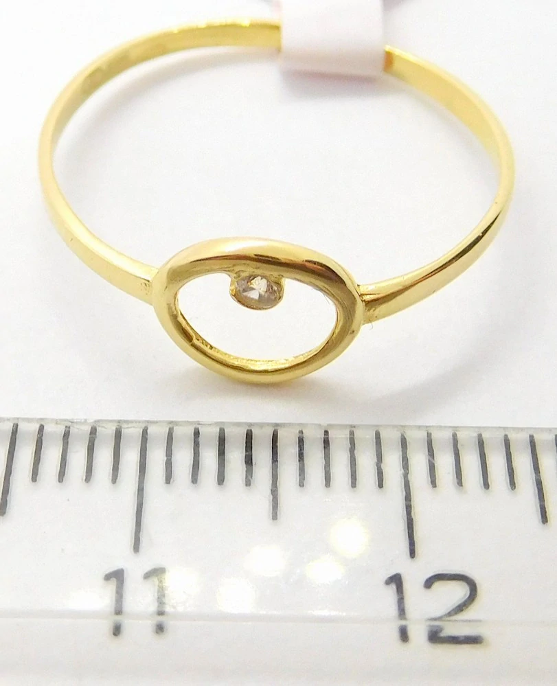 Klenoty Budín Zásnubní dámský zlatý prsten se zirkonem 585/0,93gr vel. 61 HK1170