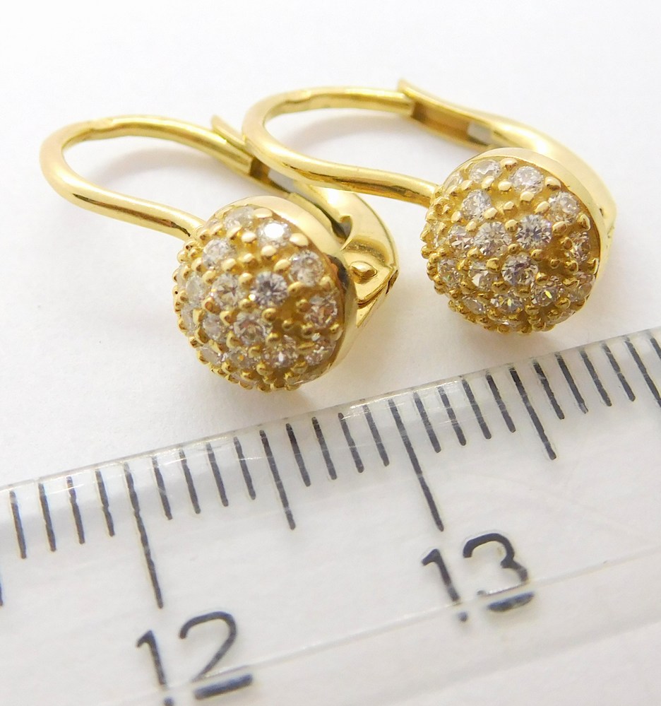 Klenoty Budín Dámské klasické zlaté náušnice se zirkony na patent 585/2,53gr HK2295