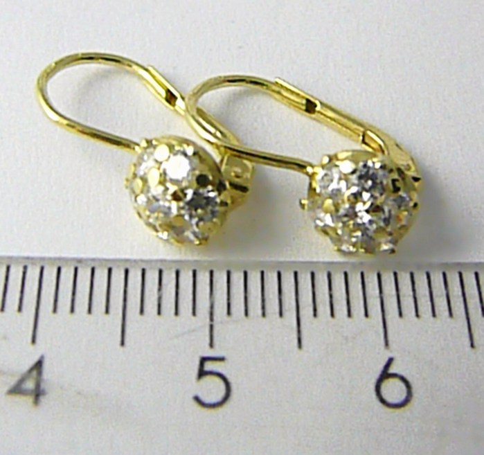 Klenoty Budín Dámské klasické zlaté náušnice se zirkony 14ks 585/1,80gr 236041090