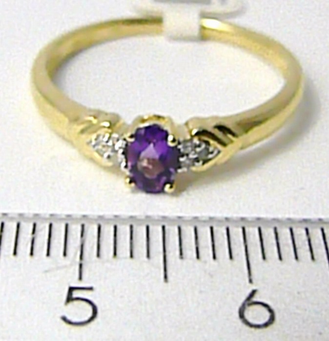 Klenoty Budín Diamantový zlatý prsten s pravým ametystem 585/2,10 gr vel.56 3810455