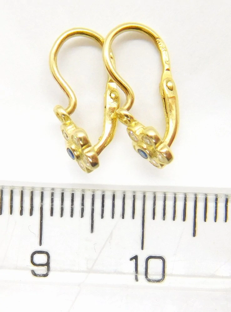 Klenoty Budín Zlaté dětské náušnice - dětské náušnicky se safíry 585/0,82g 5331106