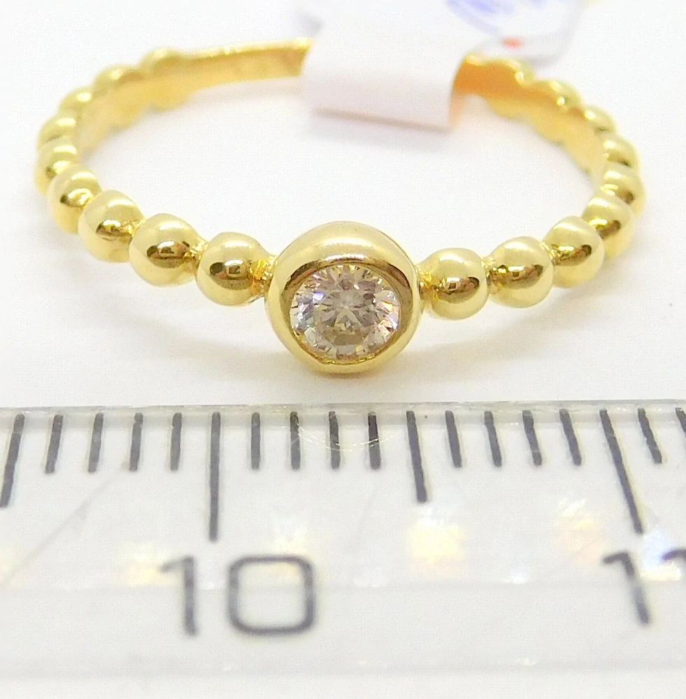 Klenoty Budín Zásnubní dámský zlatý prsten s čirým zirkonem 585/1,20gr vel. 51 HK1183