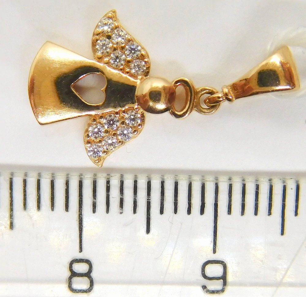 Klenoty Budín Zlatý hladký andělíček z růžového zlata se zirkony 585/0,82gr HK3219