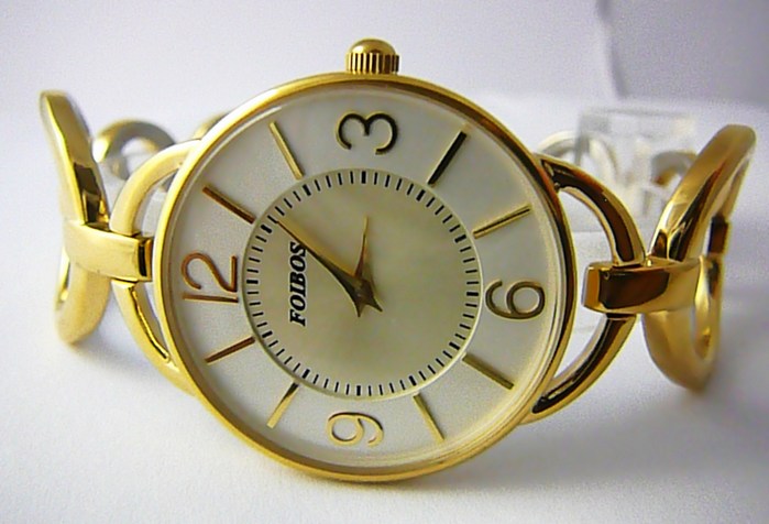 Foibos Dámské ocelové zlacené čitelné přehledné hodinky Foibos 45801 - pozlacené POŠTOVNÉ ZDARMA!!