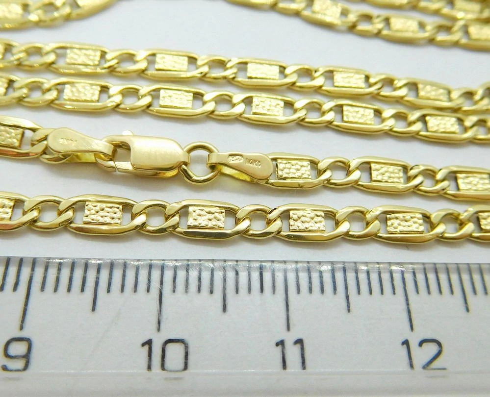 Klenoty Budín Pánský mohutný zlatý gravírovaný řetěz řetízek ze žlutého zlata PANCER 585/4,35gr 50cm HK6259