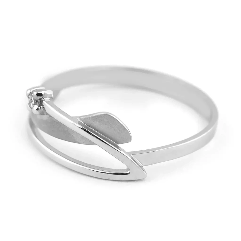 Klenoty Budín Diamantový zlatý prsten z bílého zlata s diamantem J-37182