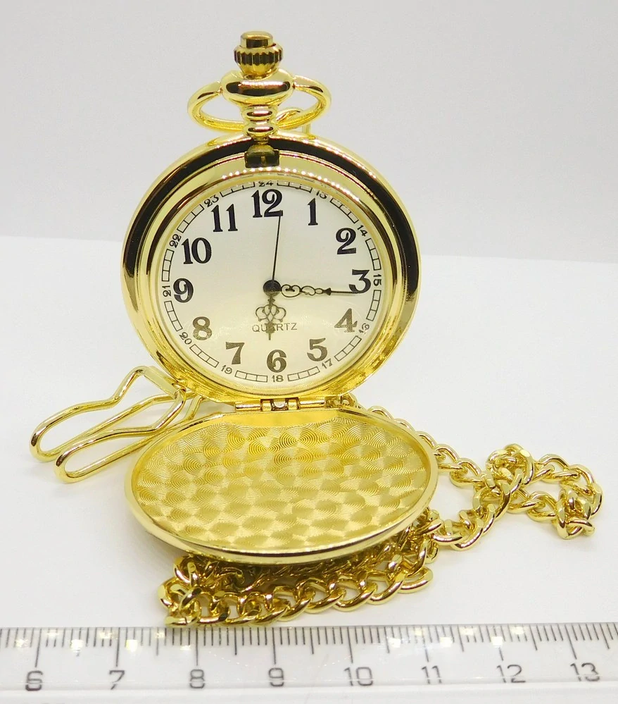 Klenoty Budín Luxusní zlacené kapesní hodinky retro BADUS 11960804 s arabskými číslicemi