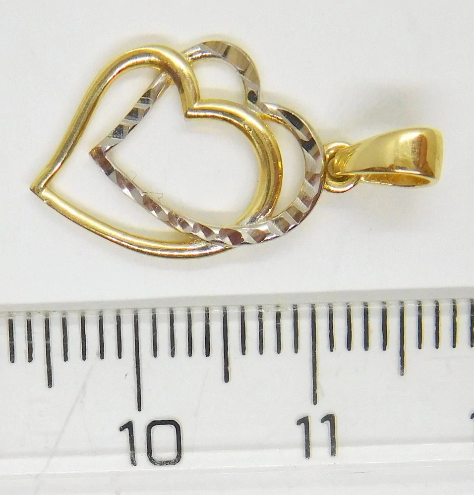 Klenoty Budín Dámský zlatý přívěsek z bílého a žlutého zlata s gravírováním 585/0,85gr 03194